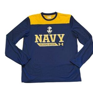 Under Armour NAVY Heat Gear Long Sleeve T-Sirt‎